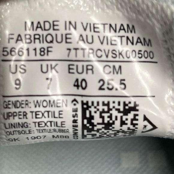 Converse Chuck Taylor All Star Shoreline Slip Polar Blue/White Womens 9 566118F - Picture 9 of 9